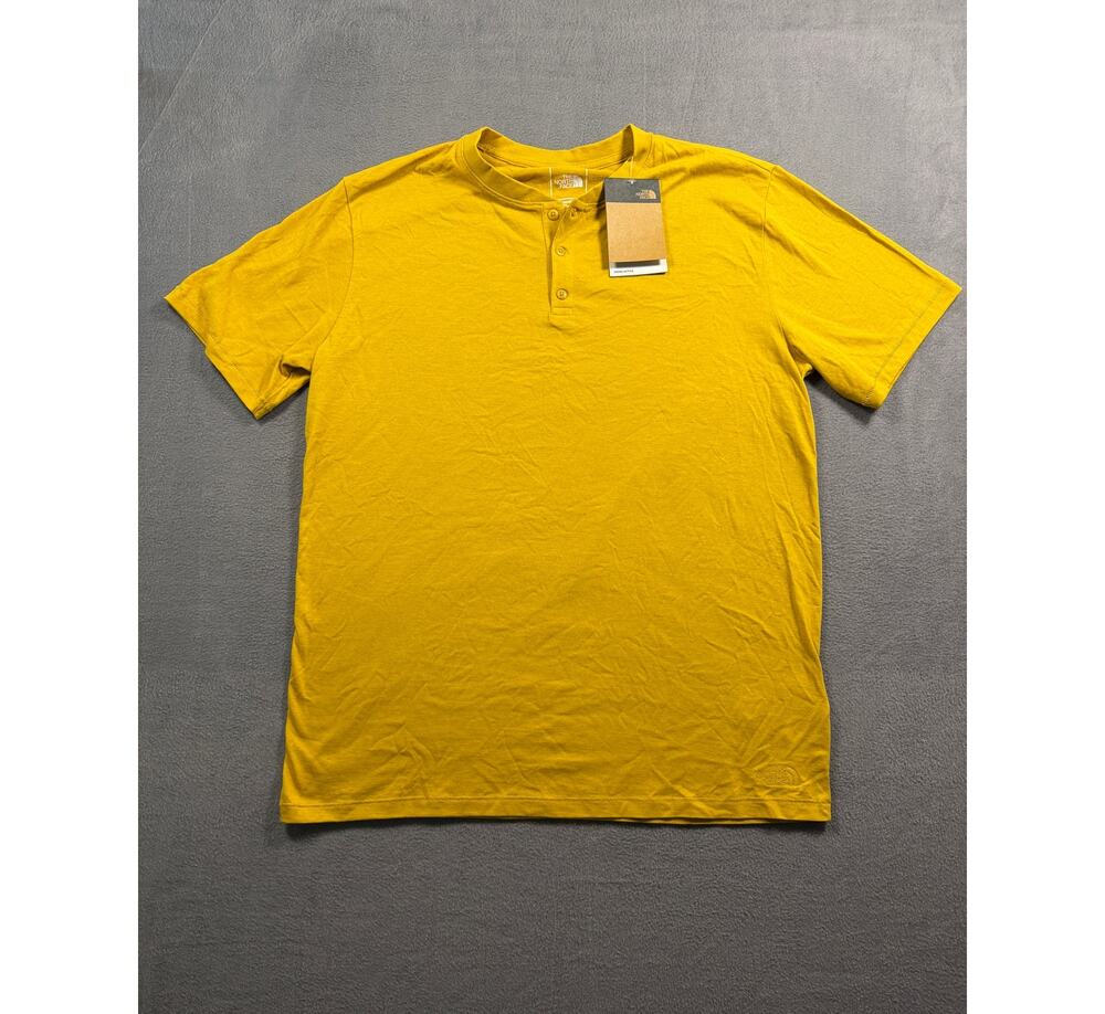NWT The North Face Men's Terrain Short Sleeve Henley Shirt Gold Yellow Medium